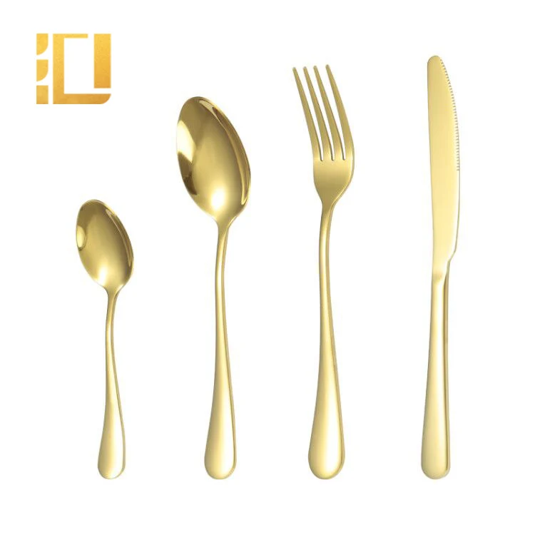 

Restaurant flatware set spoons fork knife stainless steel gold cutlery, Sliver,gold,rose gold,black,blue,purple,black