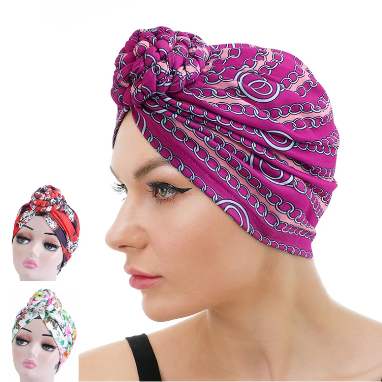 

Ankara Pattern Top Twisted Women Daily Wear Uni African Printed Pre Twist knotted Turban for Female