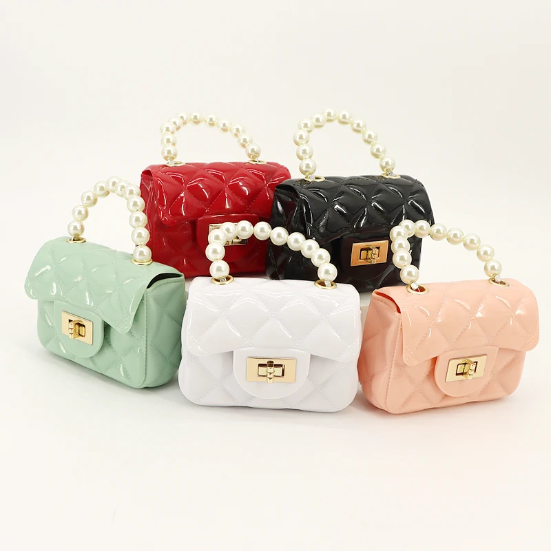 

2021 Rhombus Mini Cute Jelly Bag Ladies Handbags With Chain, Multi color