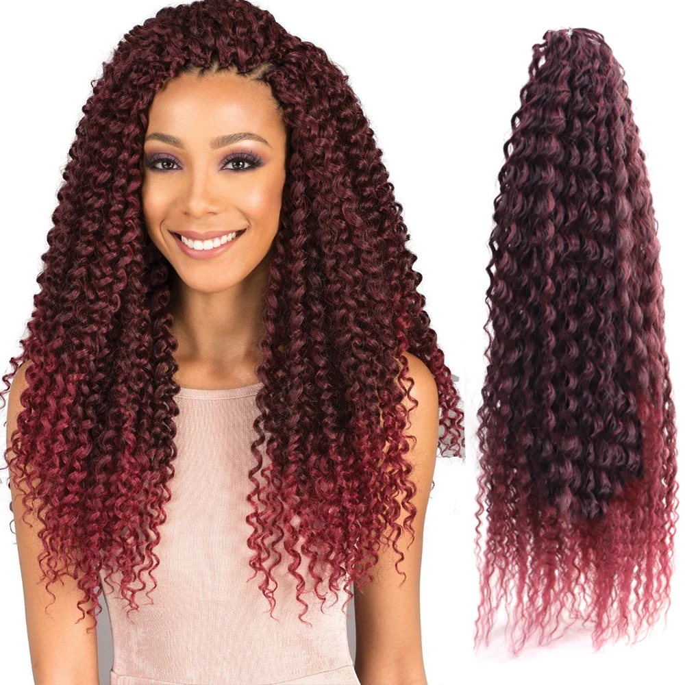 

Onst Brazil Wave Braids In Synthetic Hair Extension Curly Crochet Wavy Braid Hair 20inch Ombre Weave Braiding Hair Extensions