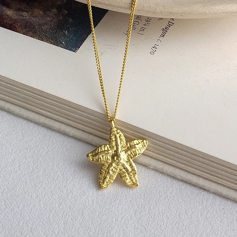 

Boho Gold Plated Personalized Beach Jewelry Starfish Pendant Necklace