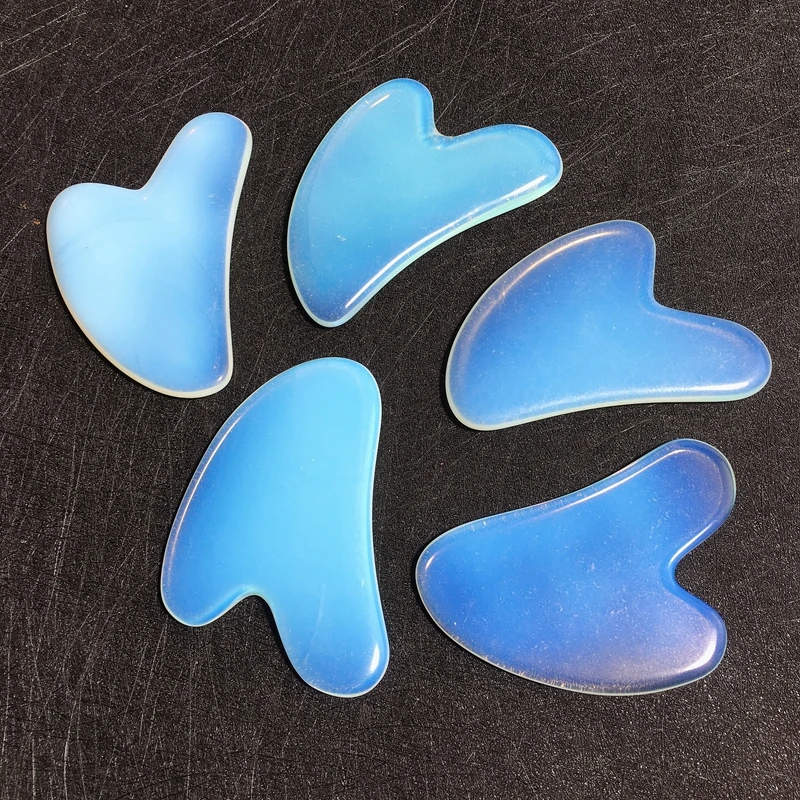 

China Traditional Real Opalite Gua Sha Head Face Body Heart Scraping Massage Tool