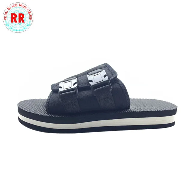 
HIGH QUALITY costumised custom made open toe buckle sandal men black stylish men mold sandal thick sole 