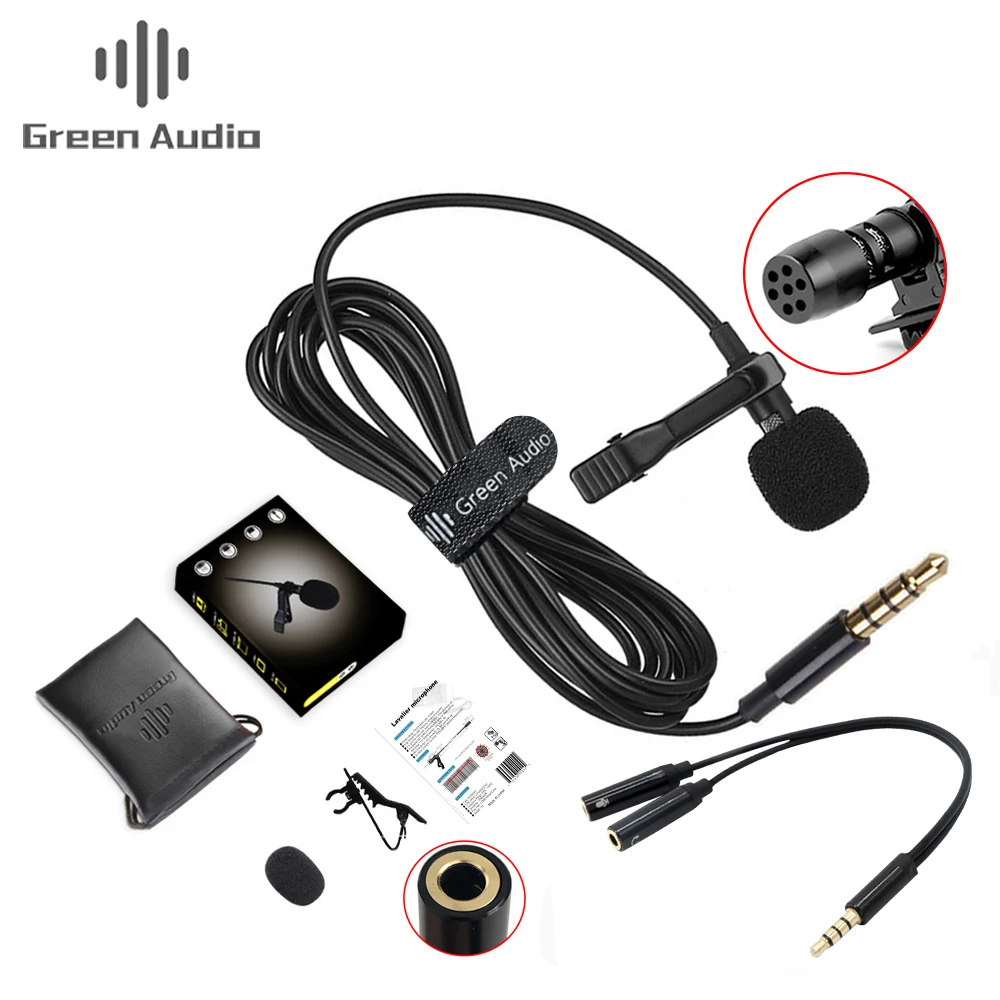 

GAM-141D Professional noise reduction condenser Lapel Microphone, Black