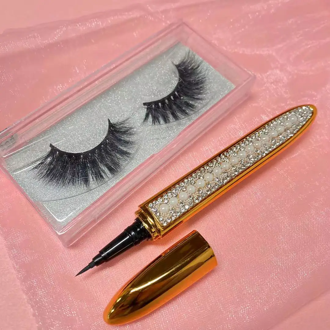 

Free samples wholesale vendor custom 5d 25mm mink eyelash with eyeliner glue pen Eyelashes Mink 3d