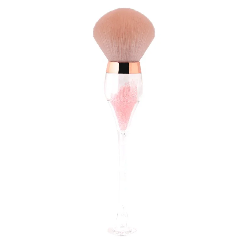 

Pink Single blush brush Beauty tools Red wine glass loose makeup brush