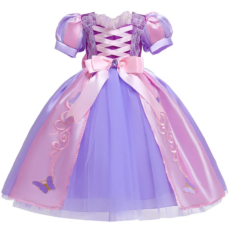 

LZH Halloween Costume Kids Birthday Party Children Fancy Up Sofia Dress for Girls Rapunzel Princess Dress