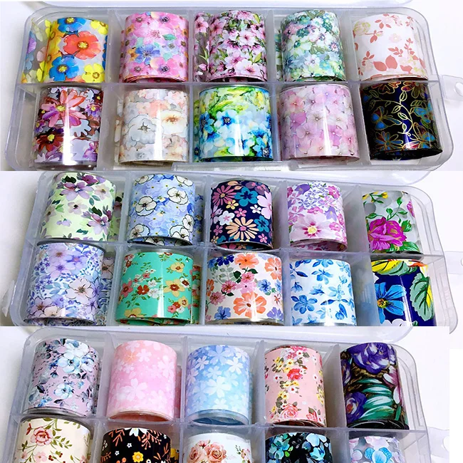 

Flower Star Paper 10 Color Box Lace Transfer Decal Laser Decal For Nail Arts, More colors as picture show