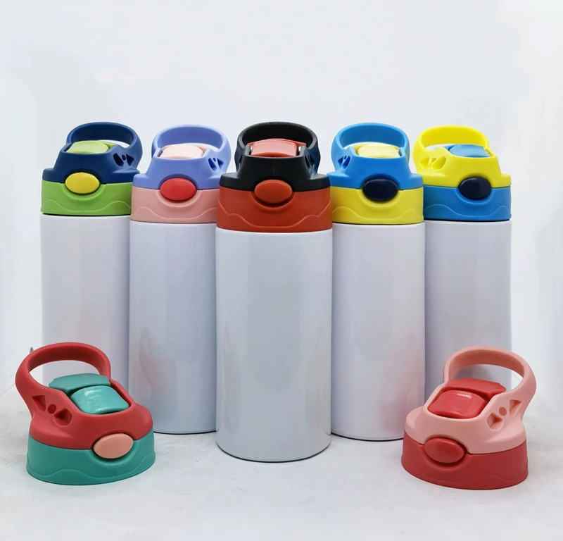 

12oz STRAIGHT Sippy Cups mug Sublimation Kids Tumblers Stainless Steel Water Bottles Double Insulated Vacuum Drinking Milk beer