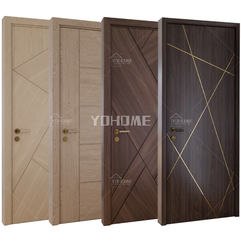 

Guangdong yohome simple design indoor luxury door bedroom internal doors modern interior wood doors with frame