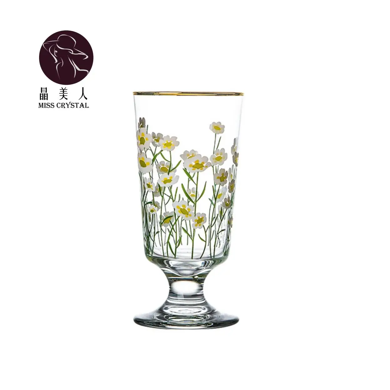 

Boreal Europe ins style Crystal Glass Goblet Wieh Tulip or Little Daisy picture wine cup for Restaurant party