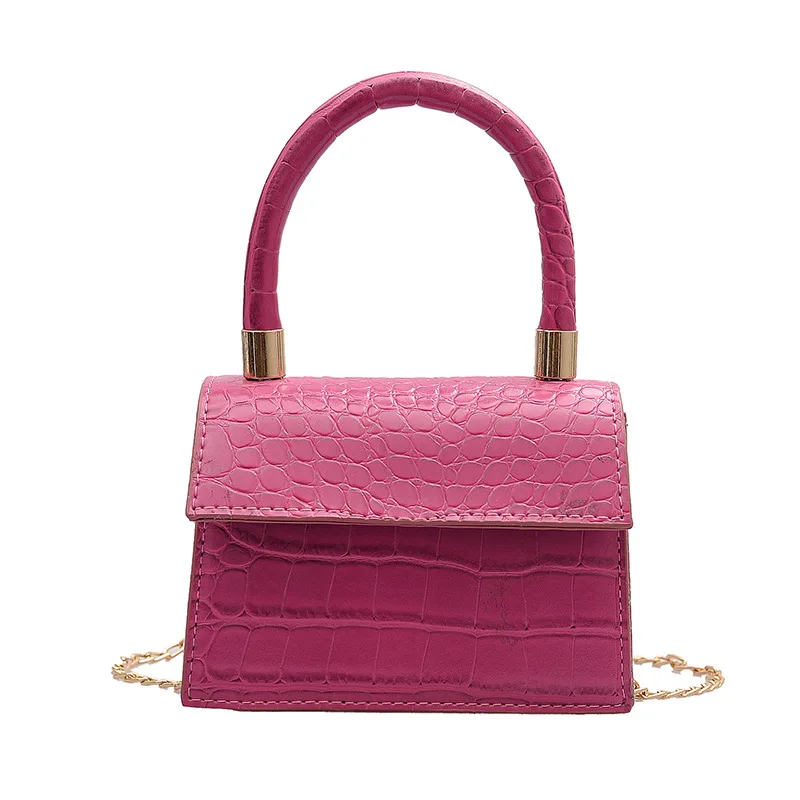 

2021 Mini Chain Crocodile pattern Ladies Messenger Bags Women Handbags, Purple, yellow, black, pink