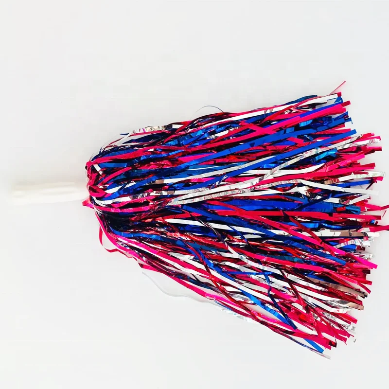 2020 Hot Sale Patriotic 4th July Cheap Tinsel Cheerleading Pom Poms