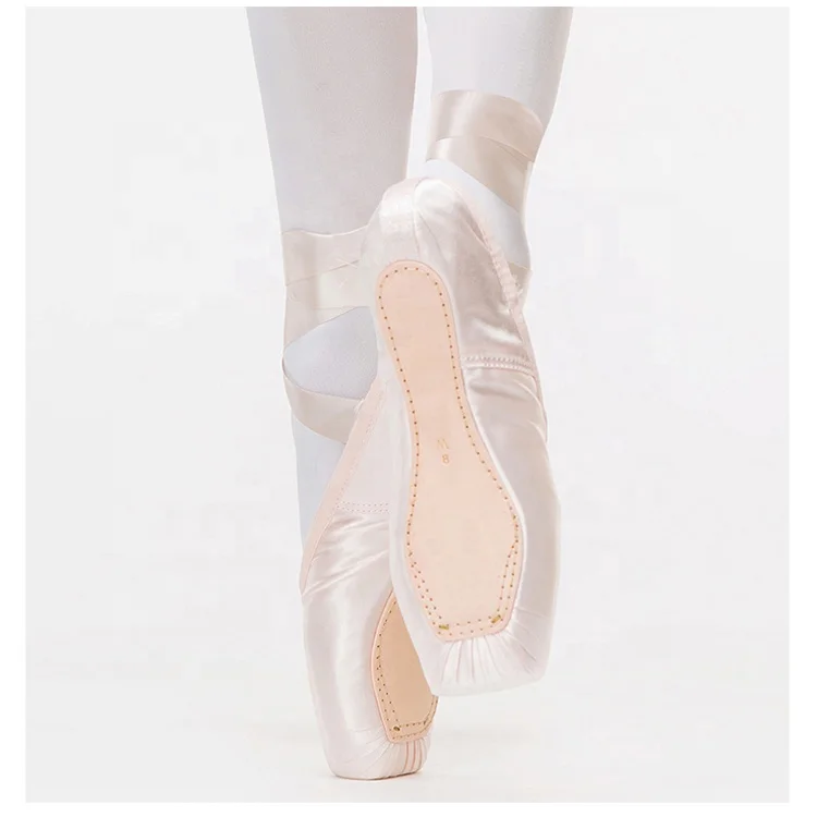 
Professional Pointe Ballet Shoes Shiny Satin Rose Gold Dance Shoes For Girl Adult 