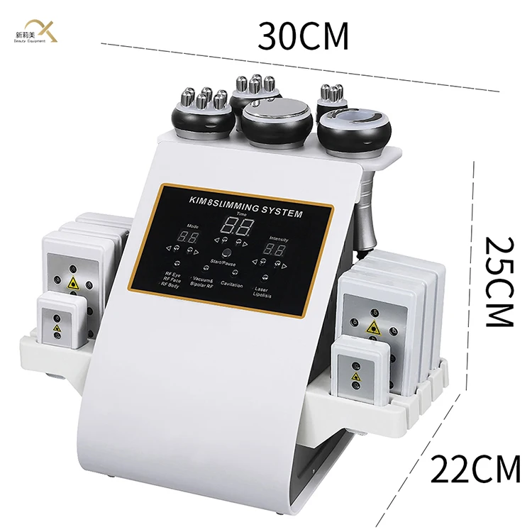 

2021 new year 6 in 1 lipo laser RF cavitation body shaping slimming cavitation machine vacuum cavitation system, White