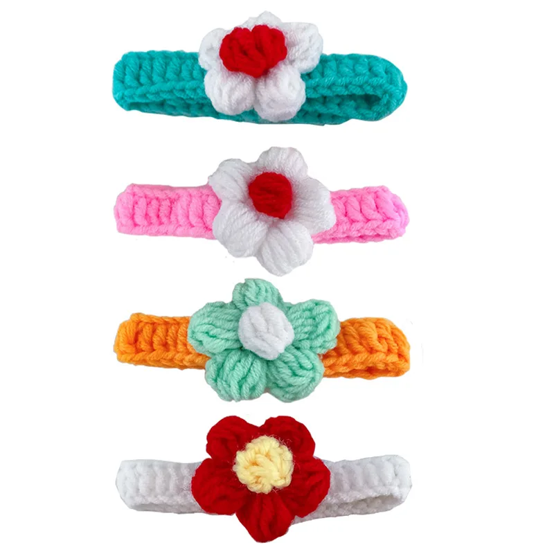 

Knitting collars pet cute collar for cats and dogs knitted necklace