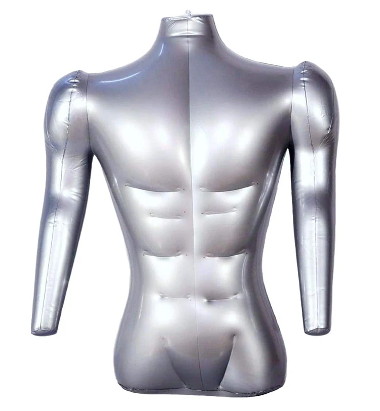 Heavy Duty Pvc Inflatable Male Half Body Mannequin With Arms Torso Top ...