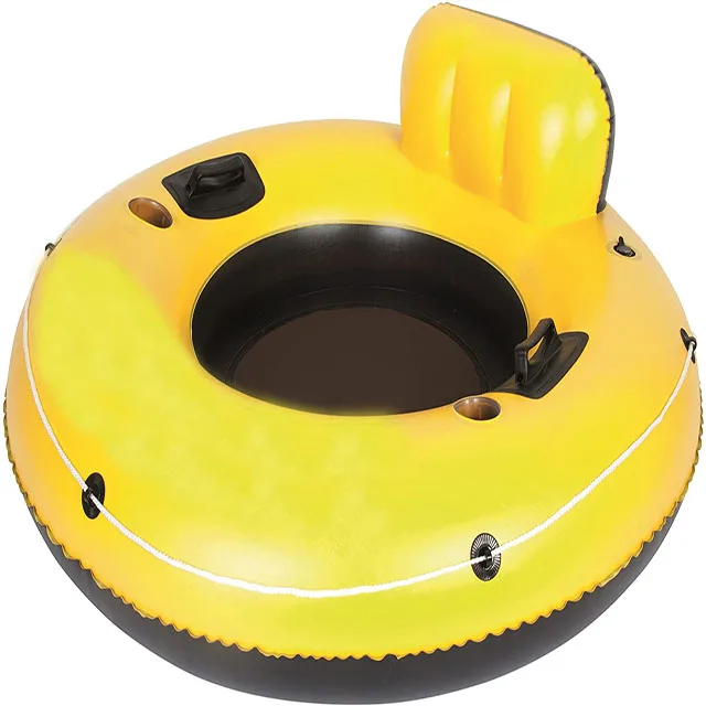 
Inflatable Pool River Raft Tube with Cup Holders 
