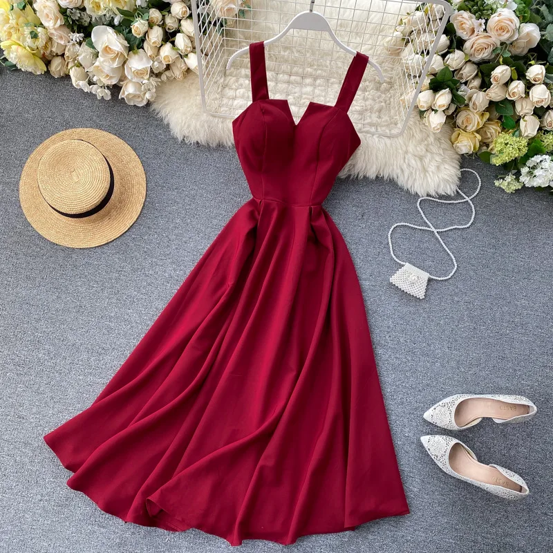 

Summer 2021 Bodycon Tank Backless Spaghetti Strap Long Beach Dress Women V Neck Hot Sexy Spaghetti Strap Maxi Casual Dress