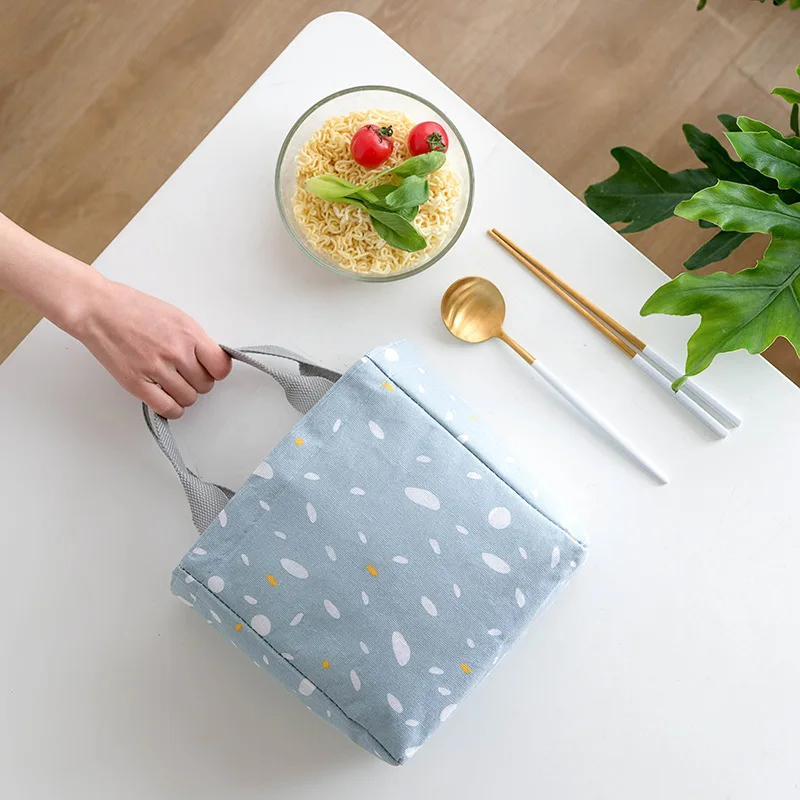 

Korean Style Insulated Lunch Bag For School Kids Women Outdoor Picnic Bento Bag Cotton Hemp Bundle Mouth Heat Preservation Bag, Green,blue,pink,grey