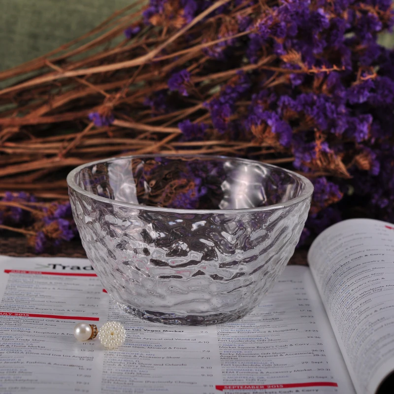 Beaten Clear Glass Candle Holder Glass Bowl Home Decor Wholesales