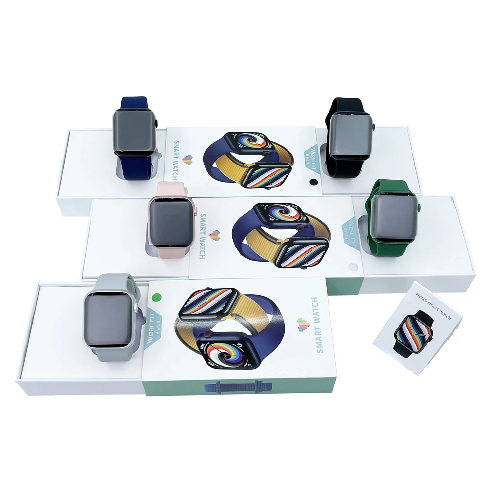 

Amazon Hot Selling hw19 smart watch 1.77inch touch screen with heart rate monitor sport smartwatch BT call for android