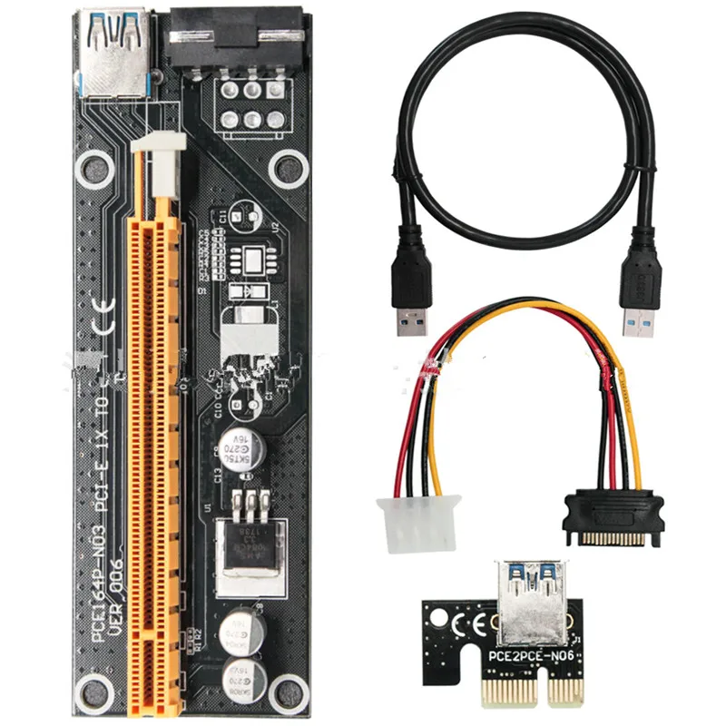 

Hot sale bitcoin miner accessory PCI-E 1X to 16X GPU extension cable riser card made in China