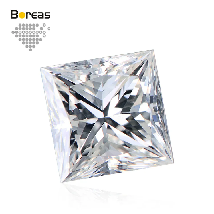 

princess cut polished white princess shape hpht cvd lab grown white loose lab diamond