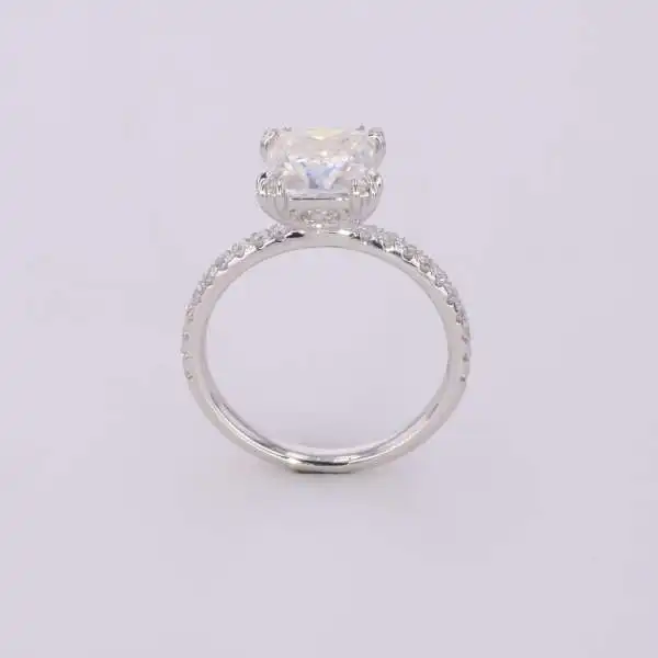 

Starsgem princess cut moissanite ring in 14K white gold with double prongs