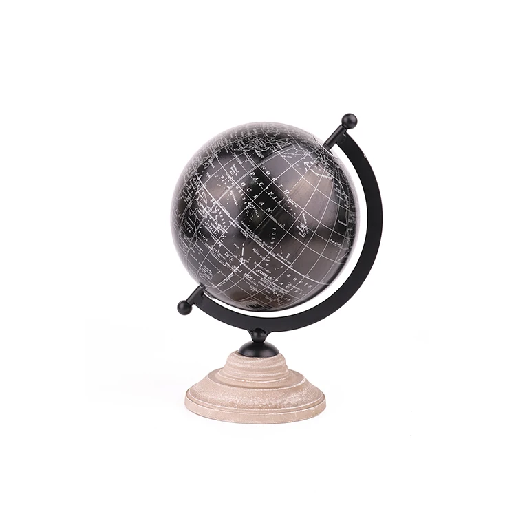 
K&B Modern style custom black home decorative Christmas gift plastic desk table world earth globe 