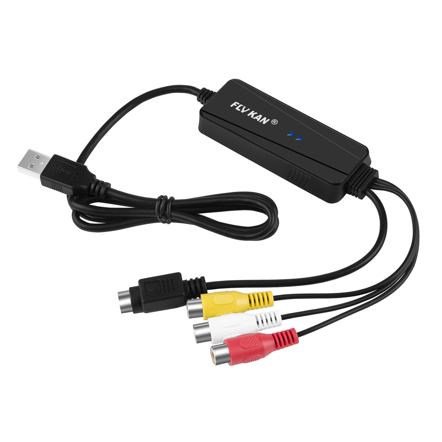 

S-Video / Composite to USB Video Capture Card - Flykan VDC2021 Analog to Digital VHS to DVD Grabber