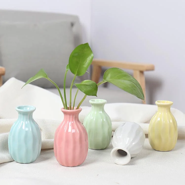 

Colorful Ceramic Vase with Different Embossed Design Flower Vase Decor Home White Vase Ideal Gift for Friend Family or Party