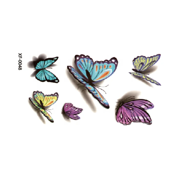 

Hot New Products Water Transfer Paper butterfly Temporary Tattoo Tatoo Sticker, Color/black