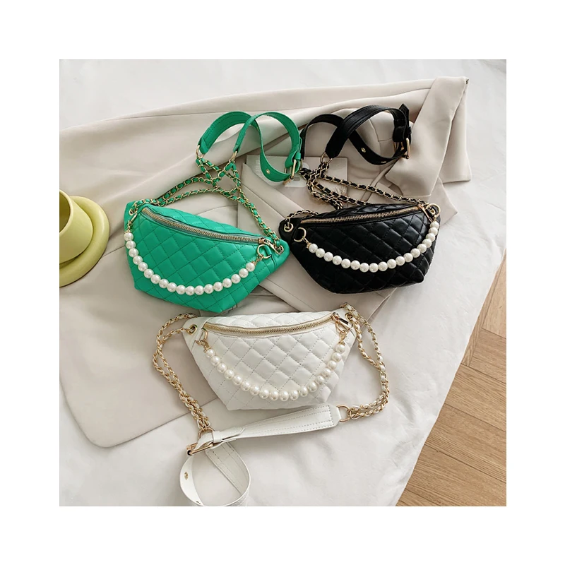 

Luxury Beaded Women Breast Bags Summer Diamond Lattice Dumpling Purses 2021 Fashion Shoulder Messenger Bag Pu Leather Pocket