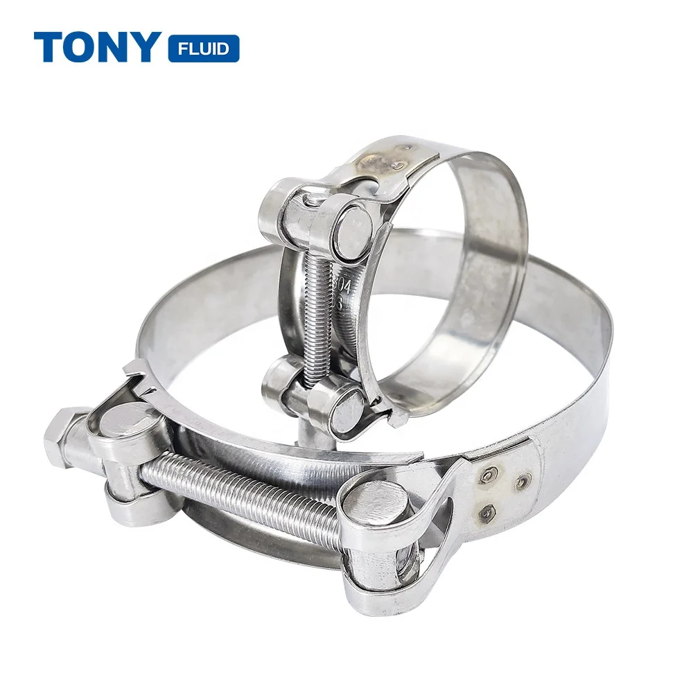 
Multi Specification Stainless Steel Heavy Duty Hose Clamp SS Adjustable T Bolt Clamp For Automotive Food 