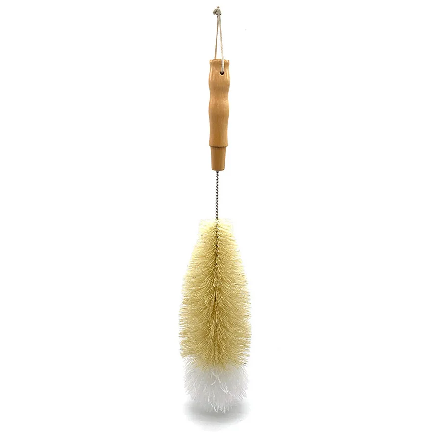 

Plastic Free Eco Friendly Soda Stream Bottle Brush Wood Handle Sisal Narrow Neck Wide Mouth Water Bottle Scrub Cleaning brush