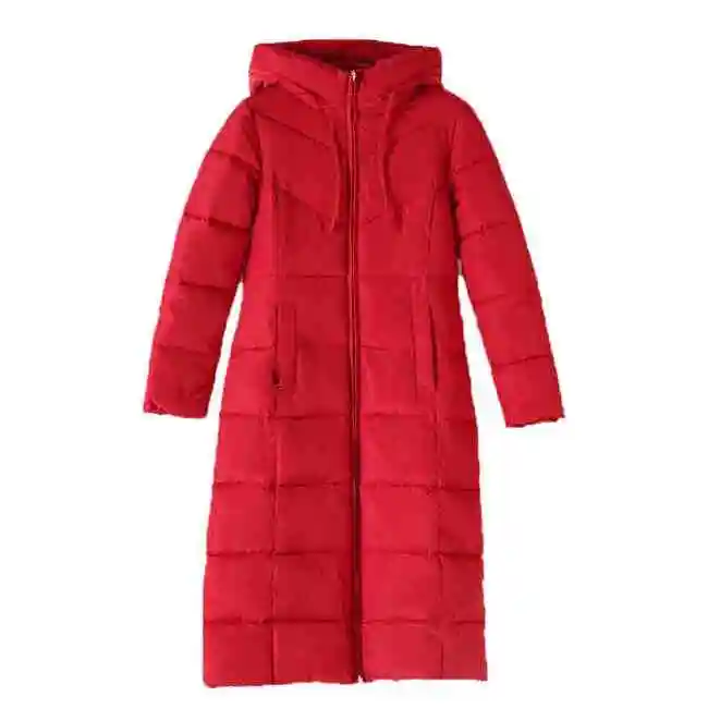 Long women's cotton coat over the knee thick winter down increase plus fat large size ladies cotton coat wholesale
