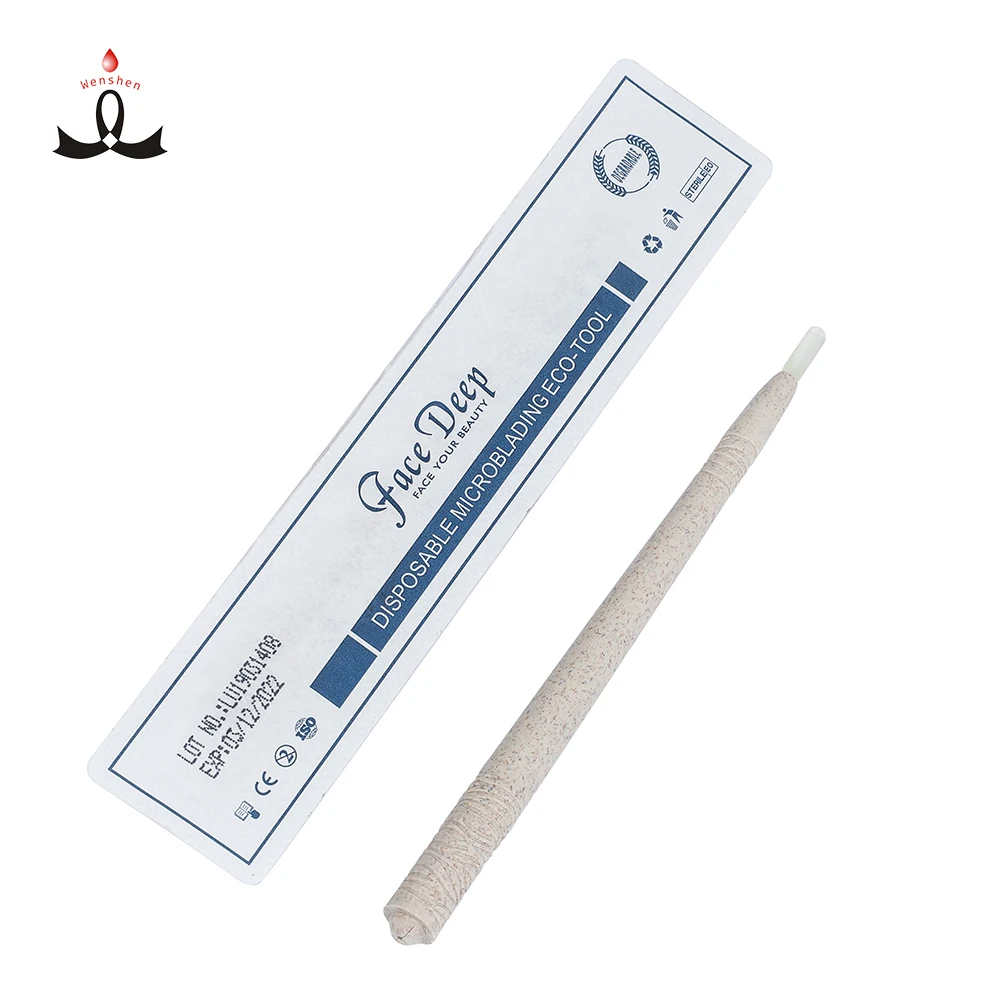 

Face Deep Private Label Bio Degradable Disposable microblading Eco-holder with brush Microblading Pen, White