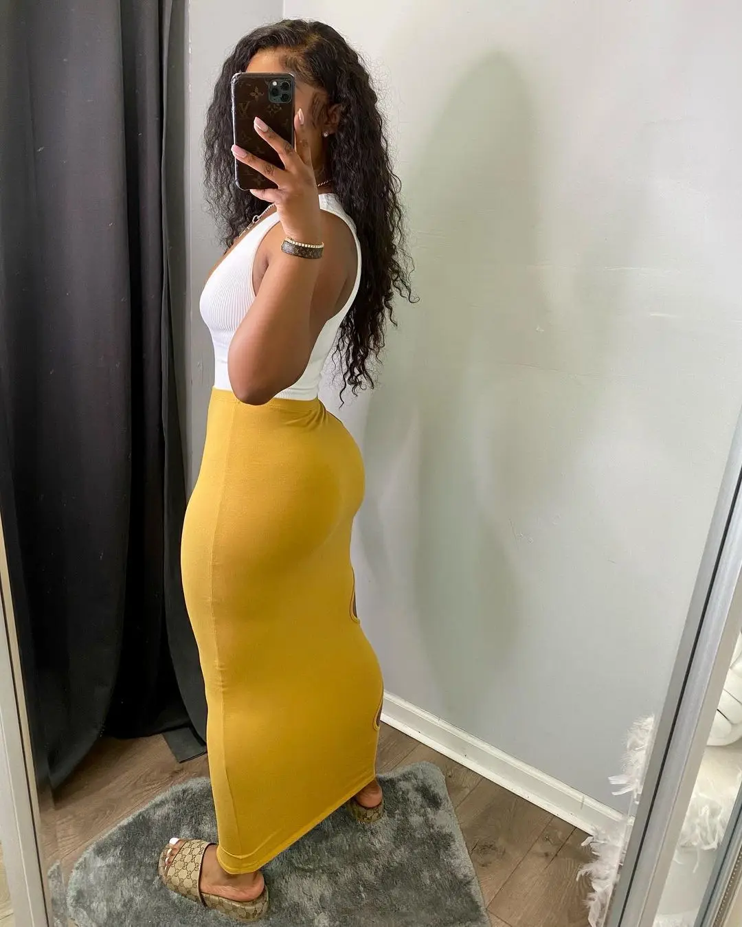 

Solid Causal Sexy Deep V Neck Hollow Out Womens Crop Top And Maxi Skirt Sets Summer Outfits 2 Piece Skirts Set For Women -PT, Yellow,green,black