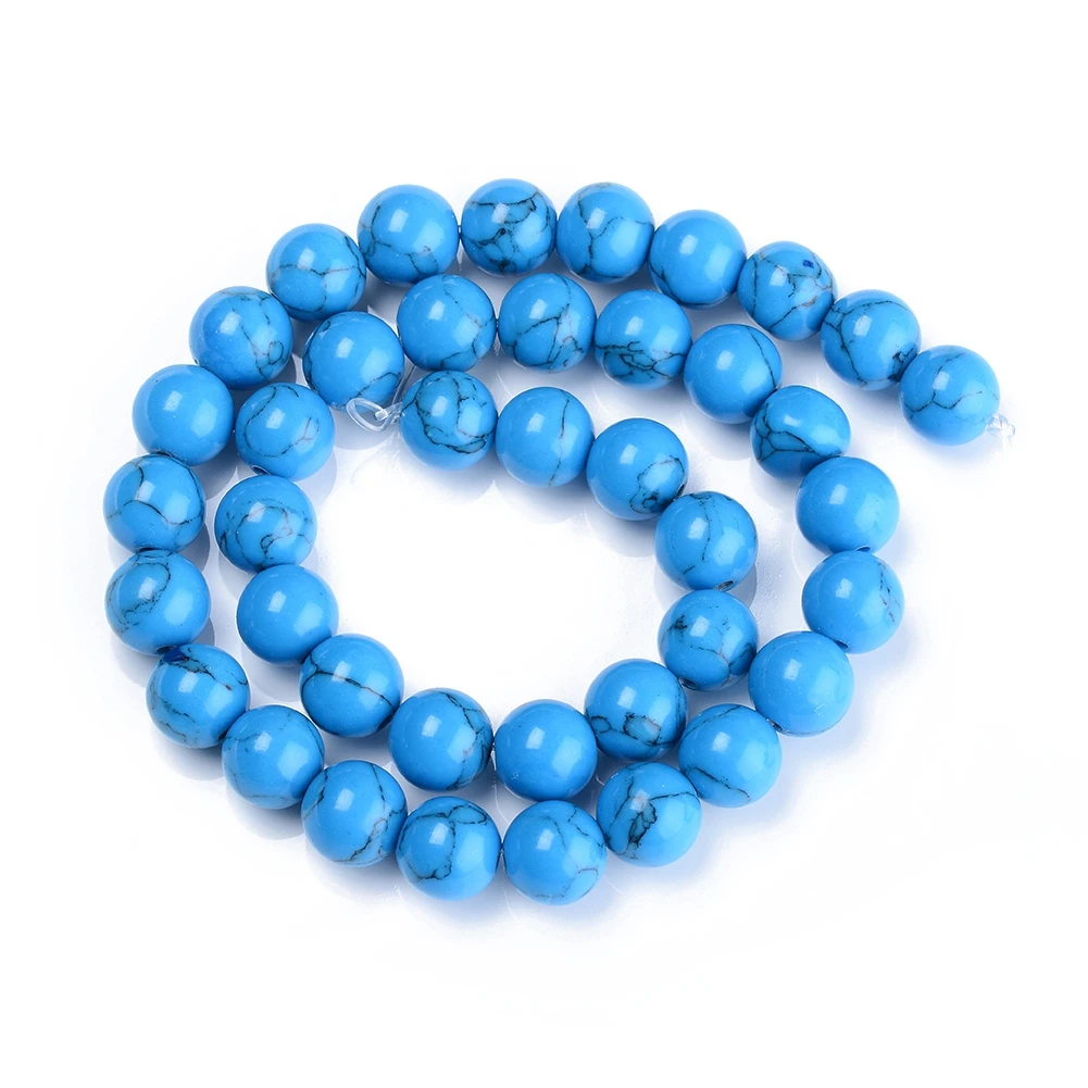 

PandaHall 4mm Dyed Round Dodger Blue Synthetic Turquoise Beads
