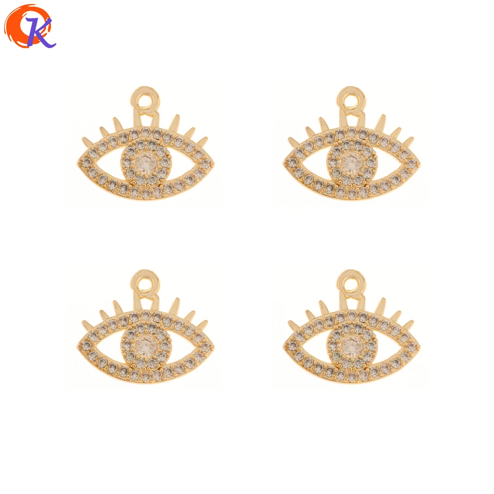 

Jewelry Accessories Cordial Design 40Pcs 13*15MM Jewelry Accessories CZ Pendant Hand Made Eye Shape DIY Making Rhinestone Char