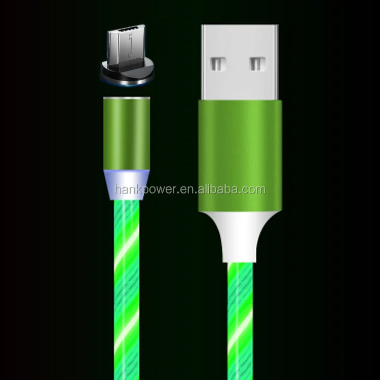 2020 3 in 1 LED Glow Flowing magnetic Charger usb led cable Micro USB Type C 8Pin Charging for iPhone all in one magnet Cable - ANKUX.COM