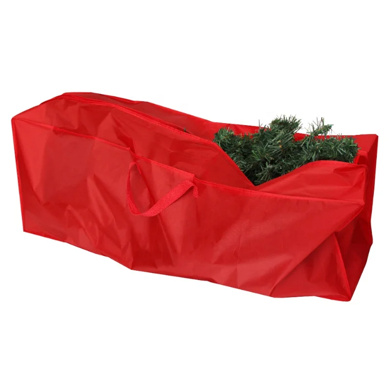

Hot Selling Premium Large Christmas Tree Storage Bag with Durable Reinforced Handles and Dual Zipper, Red/custom