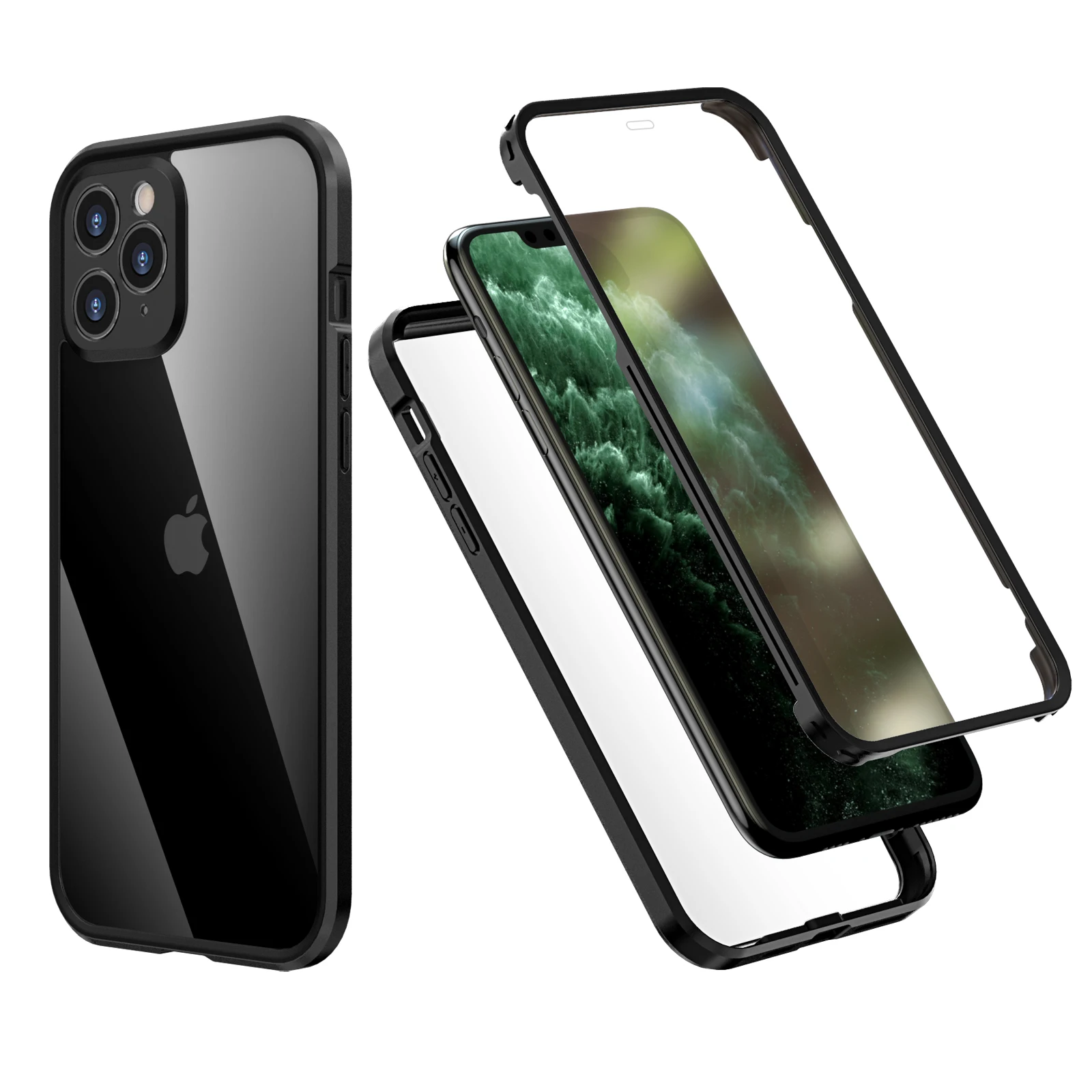 

2021 Hot Sale Luxury Double Sided High Alumina Tempered Glass TPU Bumper Phone Case for iPhone 11 Pro Max