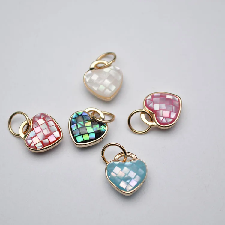 

Small Size Heat shape Mix color Abalone Shell Bracelet Charms