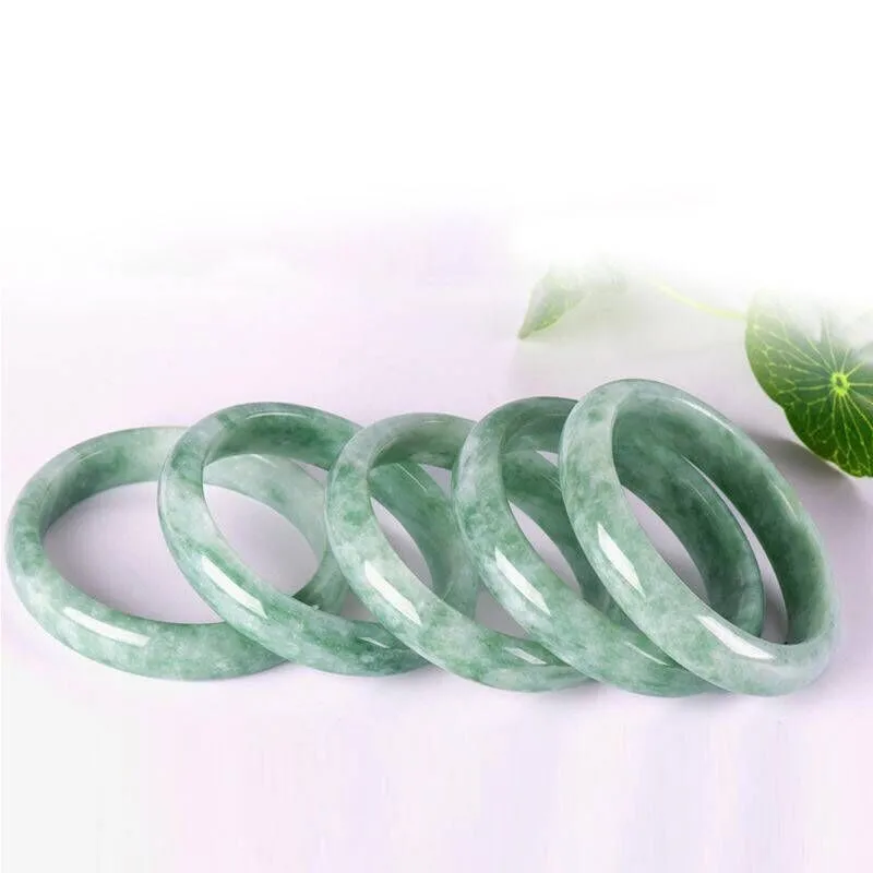 

Classic Retro Chinese Style Green Natural Stone Jade Bangle Bracelet 54-64mm Wholesale Jade Bangles for Women