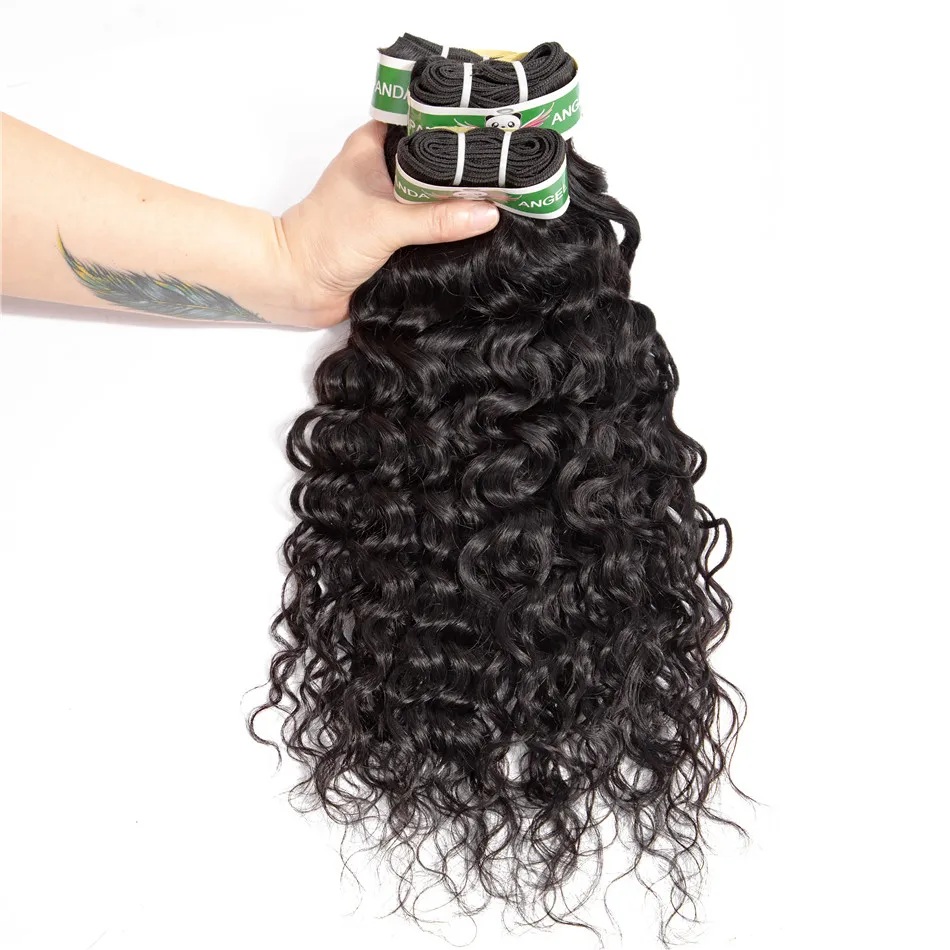 8-40 Inch Human Hair Double Weft Top Quality Hair Vendor Indian Cuticle Aligned Water Wave Hair Bundle Extension Ready to Ship