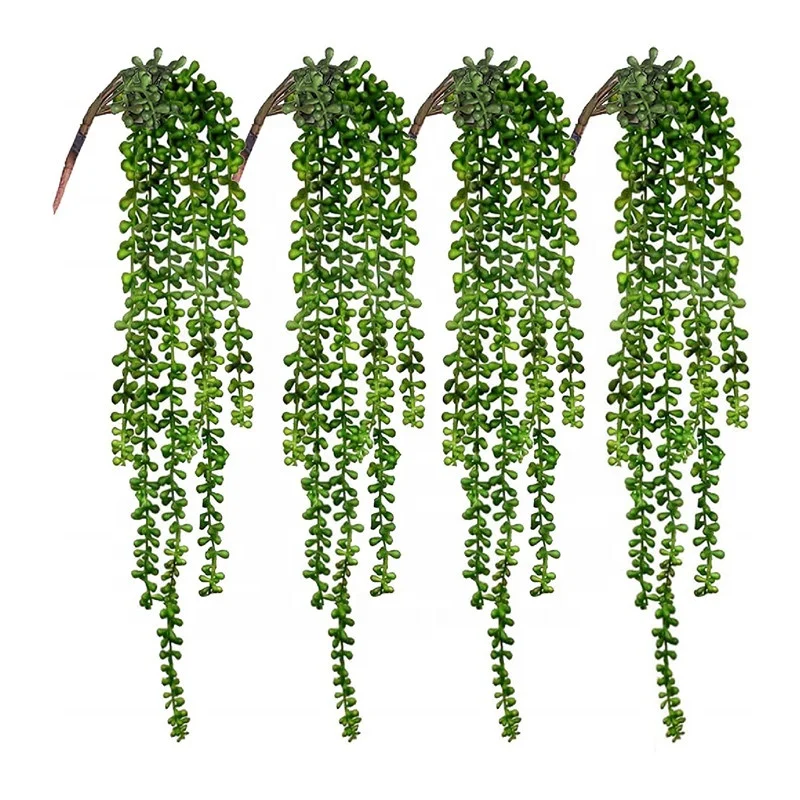 

Faux Artificial Plastic Hanging Succulents Plants String of Pearls for Wall Home Garden Decoration