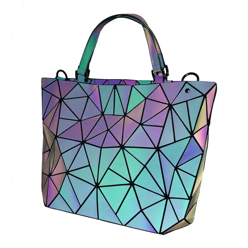 

sling bags Cosmetic Bags Factory Wholesale Hologram Tote Purse Chain Strap Shoulder Bags Luminous Handbag, Customized