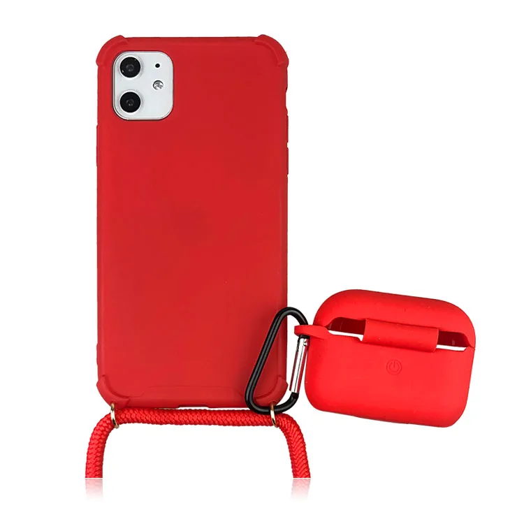 

2 in 1 Shockproof Slim Matte Bumper Phone Case Cover With Holder For Airpods